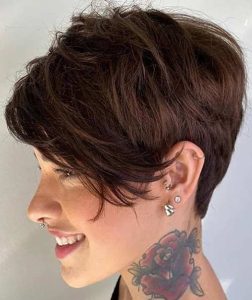Pixie Cut with Side Swept Bangs 